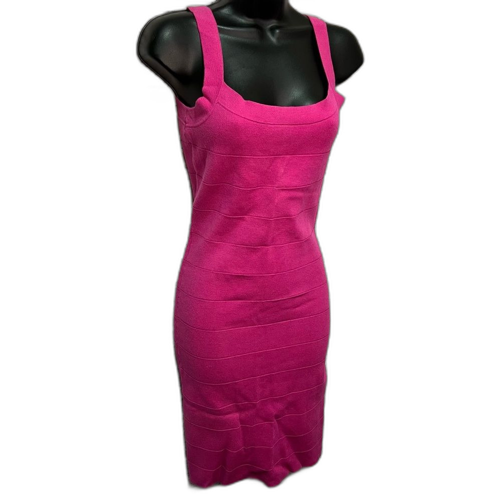Moda International Pink Angora Blend Knit Bandage Bodycon Dress y2k barbiecore S